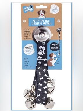 Black Paw-Print Potty Training Bells for Dogs